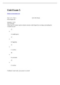 BIO 251 - Unit Exam 5. Questions And Answers. A+ Guide.