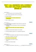 TEST 1 ALL ANSWERS 100&percnt; CORRECT FALL-2021 SOLUTION GUARANTEED GRADE A&plus;