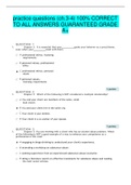 practice questions (ch.3-4) 100% CORRECT TO ALL ANSWERS GUARANTEED GRADE A+