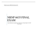Walden University, NRNP 6635 Final Exam 2021 Exam Elaborations Questions with Answers Exam Prep Guide For 2021 Final Exams