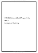 BUS 201 Ethics and Social Responsibility Quiz 5 Principles of Marketing 2021 Answered.