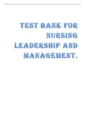 Test Bank For Nursing Leadership and Management