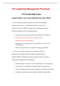 ATI Leadership Management Proctored Exam 2020 &lpar; 2 Latest and Updated Versions &rpar; &lpar;100 &percnt; Verified Answers&comma; Complete and Best Guide for Exam &rpar;