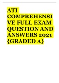 ATI COMPREHENSIVE FULL EXAM QUESTION AND ANSWERS 2021 {GRADED A}