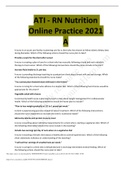ATI - RN Nutrition Online Practice 2021 A  BUNDLE