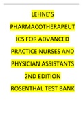 LEHNE&rsquo;S PHARMACOTHERAPEUT ICS FOR ADVANCED PRACTICE NURSES AND PHYSICIAN ASSISTANTS 2ND EDITION ROSENTHAL TEST BANK