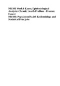 NR 503 Week 6 Exam; Epidemiological Analysis: Chronic Health Problem - Prostate Cancer