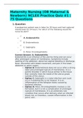 Maternity Nursing (OB Maternal & Newborn) NCLEX Practice Quiz 1 TO  8| 2021 Update