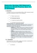 Maternity Nursing (OB Maternal & Newborn) NCLEX Practice Quiz #3 | 75 Questions