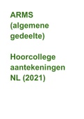 ARMS (general part) aantekeningen (NL)