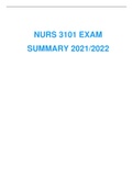 NURS 3101 exam summary 2021&sol;2022