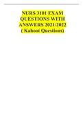 NURS 3101 EXAM QUESTIONS WITH ANSWERS 2021&sol;2022 &lpar; Kahoot Questions&rpar;