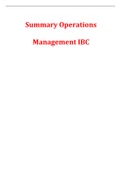 Summary Operations Management IBC
