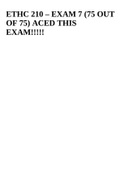 ETHC 210 – EXAM 7 (75 OUT OF 75) ACED THIS EXAM!!!!!