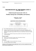 MAV Probability SAC 2 School Assessed Coursework 3 (SAC 3): Problem-Solving Task 2 (Probability and Statistics) Containing Questions and Answers Book