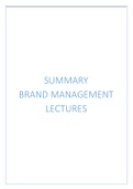 Summary Brand Management Lectures