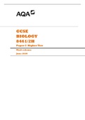           GCSE BIOLOGY 8461/2H Paper 2 Higher Tier Mark scheme June 2020