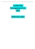 Leadership Management Exit HESI Updated 2021