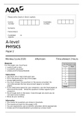 AQA A level Physics paper 2 QP 2020