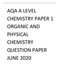 AQA A LEVEL CHEMISTRY PAPER 1 ORGANIC AND PHYSICAL CHEMISTRY QUESTION PAPER JUNE 2020
