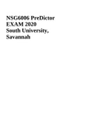NSG6006 PreDictor EXAM 2020 South University&comma; Savannah