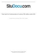 Test Bank For Fundamentals of Nursing 10th Edition Potter Perry