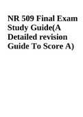 NR 509 Final Exam Study Guide&lpar;A Detailed revision Guide To Score A&rpar;