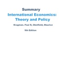 Summary International Economics&colon; Theory and Policy  Krugman&period; Paul R&comma; Obstfield&comma; Maurice 9th Edition 