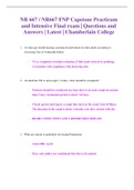 NR 667 / NR667 FNP Capstone Practicum and Intensive Final exam | Questions and Answers | Latest | Chamberlain College