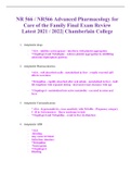 NR 566 / NR566 Advanced Pharmacology for Care of the Family Final Exam Review Latest 2021 / 2022| Chamberlain College 