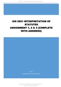 MCQ IOS 2601 INTERPRETATION OF STATUTES ASSIGNMENT 1, 2 & 3 (COMPLETE WITH ANSWERS)
