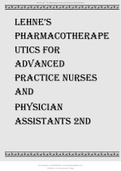 LEHNE&rsquo;S PHARMACOTHERAPEUTICS FOR ADVANCED PRACTICE NURSES AND PHYSICIAN ASSISTANTS 2ND EDITION ROSENTHAL TEST BANK