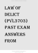 Law of Delict &lpar;PVL3703&rpar; Past exam answers from MayJune 2016 - OctNov 2020