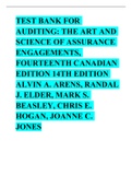 Test Bank for Auditing,, The Art and Science of Assurance Engagements, Fourteenth Canadian Edition 14th edition Alvin A. Arens, Randal J. Elder, Mark S. Beasley, Chris E. Hogan, Joanne C. Jones