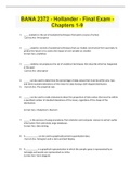 BANA 2372 - Hollander - Final Exam - Chapters 1-9 - All Answered (solved) Latest Fall 2021/2022