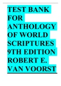 Test Bank for Anthology of World Scriptures 9th Edition Robert E&period; Van Voorst