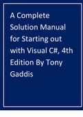 A Complete Solution Manual for Starting out with Visual C#, 4th Edition By Tony Gaddis