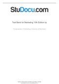 Test Bank for Marketing 10th edition