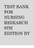 TEST BANK FOR NURSING RESEARCH 9TH EDITION BY LOBIONDO-WOOD.