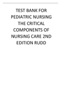 TEST BANK FOR PEDIATRIC NURSING THE CRITICAL COMPONENTS OF NURSING CARE 2ND EDITION RUDD