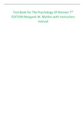 Test Bank for The Psychology Of Women 7th EDITION Margaret W. Matlins with Instructors manual.