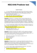 NSG 6440 Predictor test above 330 quiz and ans