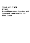 NRNP 6635 FINAL EXAM Exam Elaborations Questions with Answers Exam Guide For 2021 Final Exams
