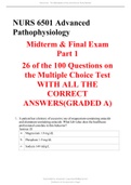 NURS 6501 Advanced Pathophysiology Midterm & Final Exam Part 1 26 of the 100 Questions on the Multiple Choice Test WITH ALL THE CORRECT ANSWERS&lpar;GRADED A&rpar;