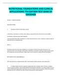 Test Bank for Nutritional Foundations and Clinical Applications 7th Edition by Grodner - ALL CHAPTERS COMPLETED 