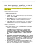 Exam (elaborations) NUR 1060 Adult Health Assessment Study Guide for Exam 1.document