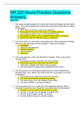 NR 325 Neuro Practice Questions with Answers Latest and assures Grade A