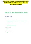 NUR2755 &sol; NUR 2755 FINAL EXAM &lpar;Latest 2021 &sol; 2022&rpar;&colon; Multidimensional Care IV &sol; MDC 4 - Rasmussen