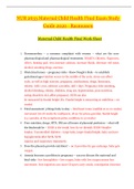 NUR 2633 Maternal Child Health Final Exam Study Guide_2020 | Maternal Child Health Final Work Sheet