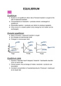 IB Chemistry chapter 7: EQUILIBRIUM